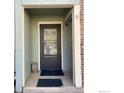 Welcoming entryway featuring a secure black door with glass and covered entrance at 1117 Elysian Field Dr # B, Lafayette, CO 80026