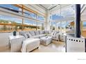 Inviting living room with oversized windows, cozy seating, and a modern fireplace at 987 Lost Angel Rd, Boulder, CO 80302