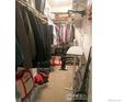 Spacious walk-in closet with shelving, hanging rods, and ample storage space for clothes and accessories at 2295 E Asbury Ave # 206, Denver, CO 80210