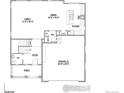 Main level floor plan showcasing the layout for the Gathering room, dining area, kitchen, and garage at 5881 Aspenglow St, Longmont, CO 80504