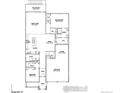 Detailed floor plan featuring an open layout, large kitchen, and primary bedroom with ensuite at 5891 Aspenglow St, Longmont, CO 80504