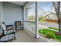 Cozy covered front porch featuring comfortable seating and a view of the neighborhood at 4312 Windmill Dr, Brighton, CO 80601