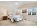 Cozy main bedroom with chandelier and natural light at 24285 E Wagontrail Ave, Aurora, CO 80016