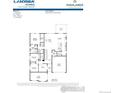 Floor plan of home showing living spaces, kitchen, primary bedroom and baths at 16873 Ballinger Cir, Mead, CO 80542