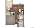 Layout of a single Gathering home including the bedrooms, bathrooms, kitchen, and garage at 563 Country Rd, Berthoud, CO 80513