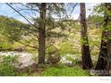 Scenic view of a natural landscape with lush foliage and a river, showcasing the natural beauty of the property at 35106 Boulder Canyon Dr, Boulder, CO 80302