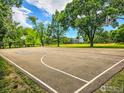Outdoor basketball court surrounded by mature trees and green space, under a sunny, cloudy sky at 4749 White Rock Cir # D, Boulder, CO 80301