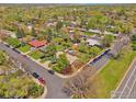 An aerial view of the neighborhood showcasing tree-lined streets at 700 33Rd St, Boulder, CO 80303