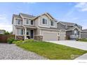 Beautiful two-story home with a well-maintained lawn and three-car garage at 3326 Dryden Pl, Mead, CO 80542