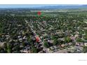 Stunning aerial view of the neighborhood near Twin Peaks Golf Course in a desirable community at 1600 Harvard St, Longmont, CO 80503