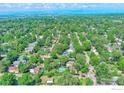 Scenic aerial view showcasing the neighborhood's lush greenery, mature trees, and residential homes at 1233 Carolina Ave, Longmont, CO 80501