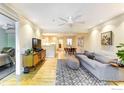 Spacious living area with open floor plan, seamlessly connecting to dining and kitchen at 812 Walnut St # D, Boulder, CO 80302