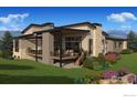 Stylish modern home with an outdoor patio and beautiful landscaping at 2669 Southwind Rd, Berthoud, CO 80513
