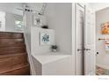 Carpeted stairway showcasing decoratively placed plants and framed pictures at 1993 S Fork Dr, Lafayette, CO 80026