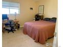 Bedroom with carpet flooring, a cozy bed, and a bright window at 3161 Madison Ave # 313, Boulder, CO 80303