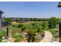 Picturesque backyard with lush greenery, walking path, and park views at 173 Ambrose St, Erie, CO 80516