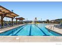 Community pool with lounge chairs and a splash park, perfect for Gathering fun at 2715 Crystal Springs Ln, Longmont, CO 80503