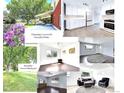 This property collage showcases the home's kitchen, backyard, living room, and patio at 8030 Ogden St, Denver, CO 80229