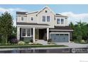 Charming home featuring a covered porch, gray siding, and a two-car garage at 2515 Andrew Dr, Superior, CO 80027