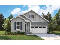 Two-story home with gray siding, white trim, and a two-car garage at 1081 Joseph Pl, Erie, CO 80026