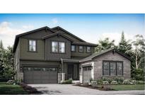 Two-story home featuring stone and vertical siding, a two-car garage, and a welcoming entrance at 2914 S Poppy St, Morrison, CO 80465