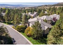 An overview of a lovely, peaceful neighborhood with well-maintained homes and green landscaping with mountain views at 3104 Ramshorn Dr, Castle Rock, CO 80108