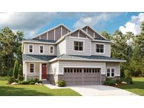 Two-story craftsman style home with stone accents and a two-car garage at 1351 Zenith Heights Ct, Erie, CO 80516