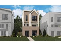 New home with modern design, neat front lawn, and attractive curb appeal in a Gathering-friendly neighborhood at 11481 E Briarwood Cir, Centennial, CO 80112