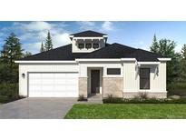 Charming single-Gathering home with light siding, a garage and inviting front yard at 2021 Grayside Cir, Castle Rock, CO 80109