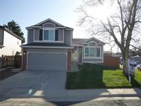 Charming two-story home featuring a well-maintained lawn, attached garage, and inviting curb appeal at 292 S Pembrook St, Castle Rock, CO 80104