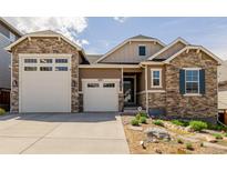 Charming home with a two-car garage, stone accents, and well-maintained landscaping at 3059 Morningbird Ln, Castle Rock, CO 80109