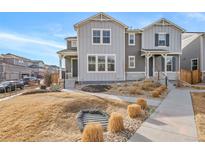 Charming two-story home with well-maintained lawn and inviting curb appeal on a sunny day at 11450 Booth Falls Ct, Parker, CO 80134