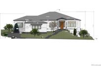 New stucco home design featuring a low-pitched roof and multiple windows at 6740 S Waco St, Foxfield, CO 80016