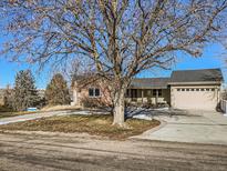 Charming single Gathering home showcasing a well-manicured yard and attached two car garage at 8221 E 105Th Ave, Henderson, CO 80640
