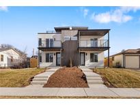 Modern two-unit building with contemporary design and landscaping at 2664 S Cherokee St, Denver, CO 80223