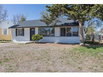 Charming single-story home featuring white brick, a well-maintained yard, and mature landscaping at 1675 N Wabash St, Denver, CO 80220