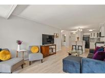 Inviting living room with modern furnishings and open floor plan flowing into kitchen at 800 N Washington St # 307, Denver, CO 80203
