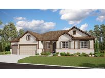 Charming single-story home featuring a covered front porch, manicured lawn, and an attached two-car garage at 4729 Twelve Oaks Way, Castle Rock, CO 80104