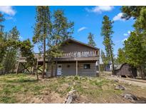 Charming home with a large deck surrounded by trees, blending comfort with natural beauty at 24 Ski Pole Ct, Breckenridge, CO 80424