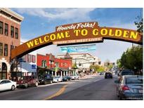 Charming Golden, Colorado, entrance marked by a rustic 