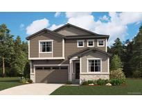 Charming two-story home with a two-car garage and a beautifully landscaped front yard at 445 S Salida St, Aurora, CO 80017