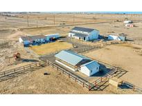 An expansive outdoor area features several outbuildings with fencing, perfect for various activities and storage at 7686 County Road 21, Fort Lupton, CO 80621