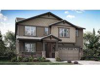 Charming two-story home with neutral brown siding, a covered front porch, and attached two car garage at 12740 W Glasgow Pl, Littleton, CO 80127