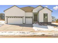 Two-story house with white siding, attached garage, and landscaping at 13805 Emerald Lake St, Parker, CO 80138