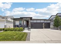 Charming single-Gathering home featuring a modern design, well-kept lawn, and a convenient two-car garage at 5680 Saddle Skirt St, Parker, CO 80134