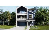 New construction with two-story home featuring balconies, a welcoming garage and stylish facade at 7185 Waterleaf Trl, Littleton, CO 80125