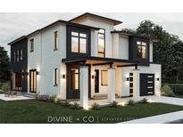 Stunning modern two-story home with white brick, dark accents, and inviting covered front porch at 3530 Fenton St, Wheat Ridge, CO 80212