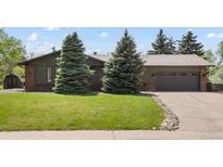Charming single Gathering home with lush lawn, mature trees, and attached two car garage at 11037 Cambridge Pl, Parker, CO 80138