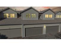 Gray townhome garages provide secure parking, with windows allowing natural light into the upper levels at 12327 E Tennessee Dr # 107, Aurora, CO 80012