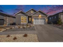 Charming single-Gathering home with a two-car garage, manicured front yard, and inviting facade at 7242 Canyon Sky Trl, Castle Pines, CO 80108